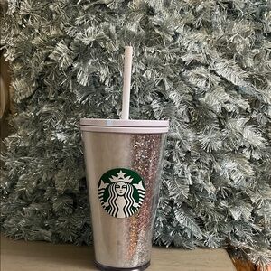 Starbucks Silver Sparkle Tumbler with Straw